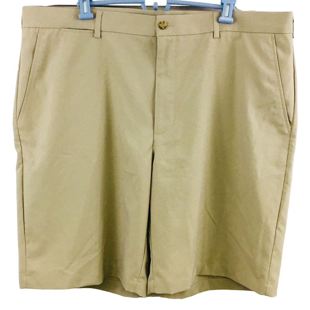 Mens 40 PGA Tour Performance Shorts Khaki Moisture Wicking Easy Care UPF 50+ New